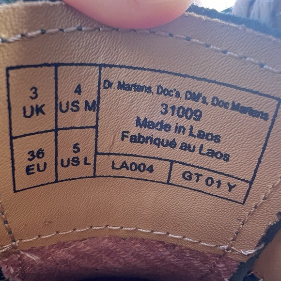 NEW Dr. Martens Khaki Teal Leather Oxford Shoes Women's Size 5 LA004 GT01Y - Picture 6 of 9